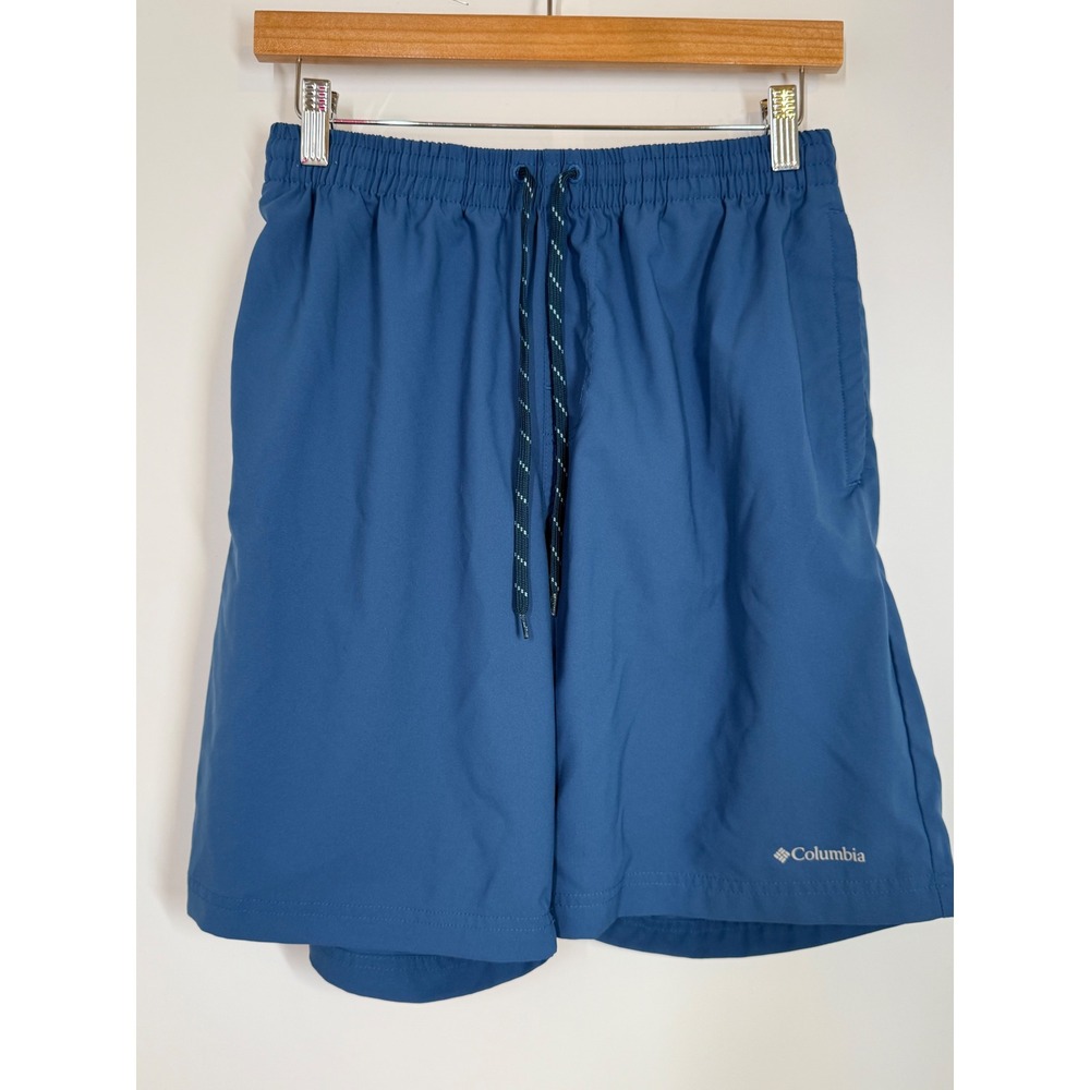 Columbia Men's Hybrid‎ Water Shorts Blue Elastic Waist Pockets Size M 8L Outdoor